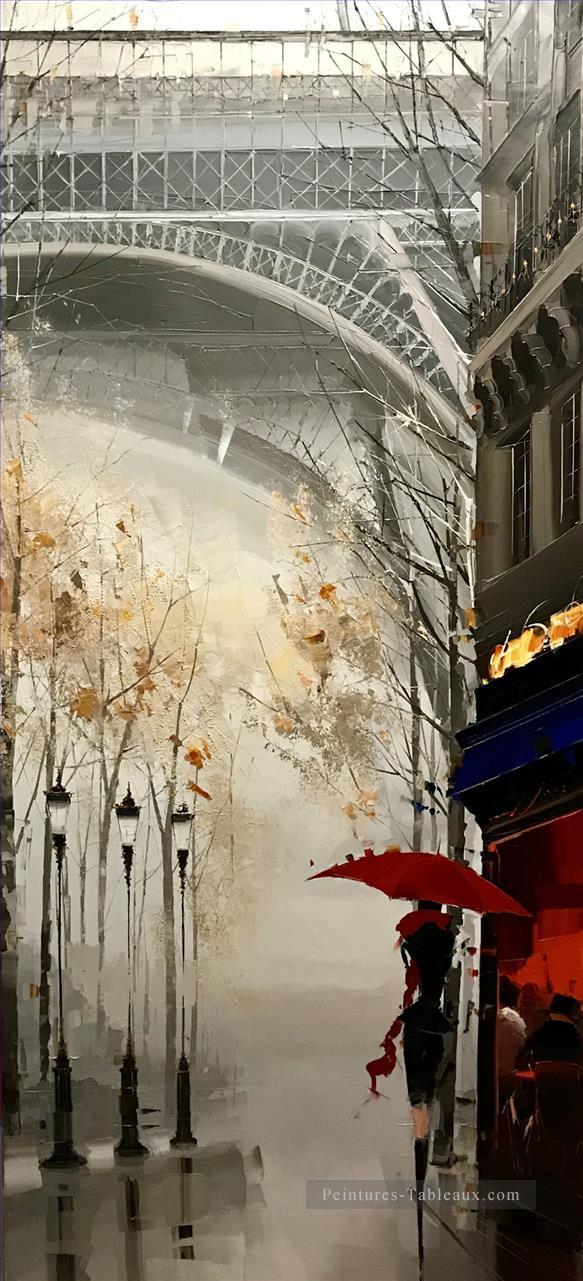 Effel Tower en brouillard Kal Gajoum Paris Peintures à l'huile